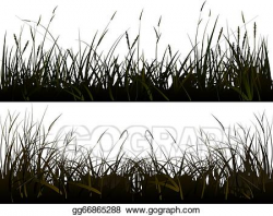 Vector Stock - Silhouette meadow grass. Clipart Illustration ...