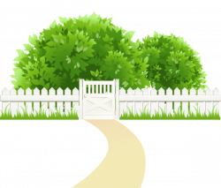 Path with Fence and Trees Transparent PNG Clipart | ต้นไม้ ใบหญ้า ...