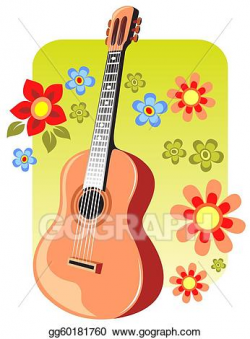 Stock Illustration - Guitar and flowers. Clipart ...