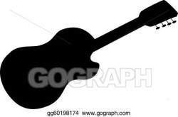 Vector Art - Acoustic guitar, silhouette. EPS clipart ...