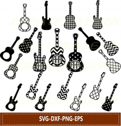 60 % OFF, Guitar SVG, Guitars silhouette, Guitar Monogram Cut File, svg,  png, eps, dxf, Guitar Clipart, Cut Files For Cricut, Svg Files