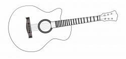 Guitar Black And White Acoustic Guitar Clipart Png - White ...