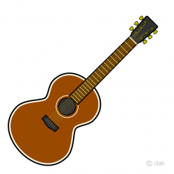 Brown Guitar Simple Clipart Free Picture｜Illustoon
