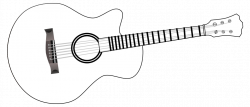 28+ Collection of Guitar Clipart Black And White Png | High quality ...