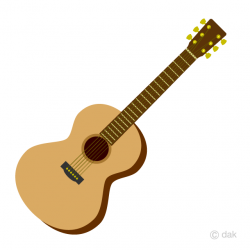 Cute Acoustic Guitar Clipart Free Picture｜Illustoon