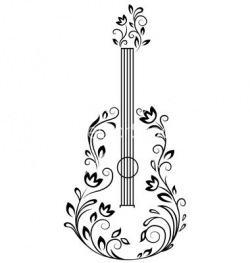 Guitar with floral details vector 947424 - by Seamartini on ...