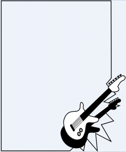 Illustration of a blank frame border with an electric guitar ...