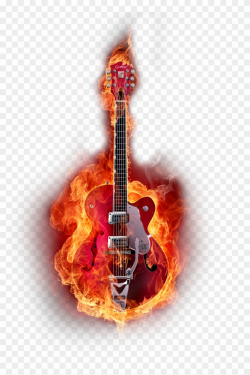 Graphic Instruments Guitar Design Flame Musical Clipart ...