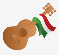 Free Clipart Of A Mexican Flag Draped On A Guitar - Cinco De ...