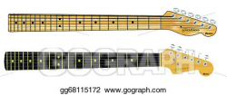 Vector Clipart - Single coil guitar necks. Vector ...