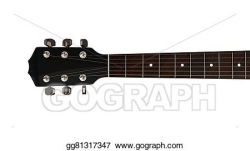 Stock Illustration - Guitar neck and headstock cloesup ...
