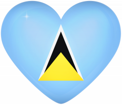 St Lucia Large Heart Flag | Gallery Yopriceville - High-Quality ...