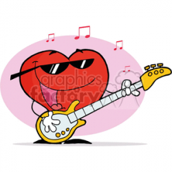 Heart playing a guitar clipart. Royalty-free clipart # 377531