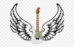 Guitar Clipart Name - Angel Wings Ico - Png Download ...