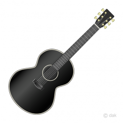 Black Acoustic Guitar Clipart Free Picture｜Illustoon