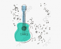 Music Notes Clipart Guitar - Cartoon Guitar Music Notes ...