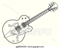 Vector Art - Country and western guitar outline. EPS clipart ...