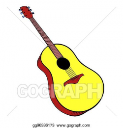 Clipart - Wooden acoustic guitar icon cartoon. Stock ...