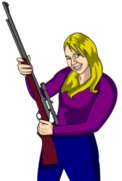 Lady with gun clipart
