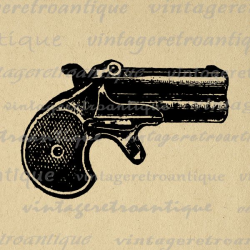 Derringer printable image pistol gun graphic illustration ...