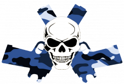 Skull In Guns Blue Camo | Free Images at Clker.com - vector clip art ...