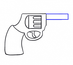 How to Draw a Cartoon Revolver in a Few Easy Steps | Easy Drawing Guides