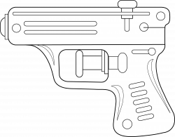 Squirt Gun Line Art - Free Clip Art