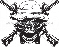 Army Ranger Skull | Production Ready Artwork for T-Shirt Printing