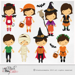 HALLOWEEN COSTUMES Digital Clipart, Halloween Clipart, Costume Party  Clipart / Instant Download - Eps and Png files included