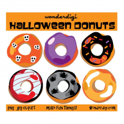 Halloween Clipart - Donut Clipart - Halloween Donuts - DIY printable  INSTANT DOWNLOAD