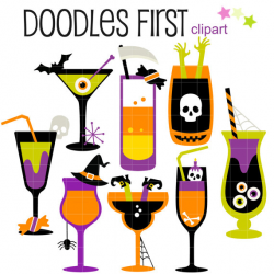 Halloween Cocktails Digital Clip Art for Scrapbooking Card ...