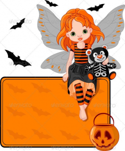 Illustration for Halloween fairysitting on place card ...