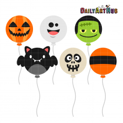 Halloween Balloons Clip Art Set | Daily Free Art Sets ...