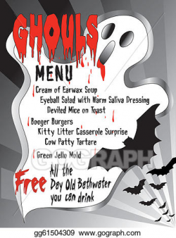 Vector Illustration - Humorous halloween menu. EPS Clipart ...
