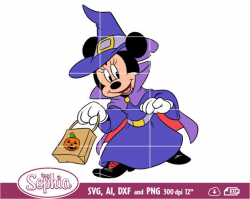 Disney Minnie Mouse Halloween clipart (3 files), Svg for Cricut machine and  Dxf for Silhouette machine plus Ai and Png file.