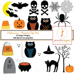 Halloween Clip Art - Pumpkins, Ghosts, Bats, Spooky Tree, Candy Corn ClipArt