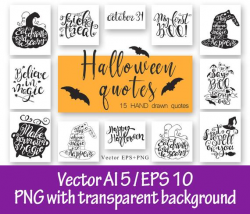 Halloween clipart Hand lettering clipart Halloween quote ...