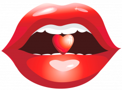 Red Lips with Heart PNG Clipart Picture | Gallery Yopriceville ...