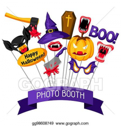 Vector Stock - Halloween photo booth props. accessories for ...