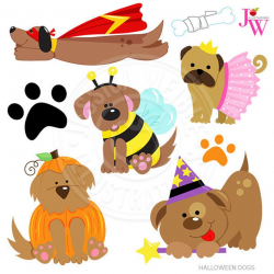 Halloween Dogs Cute Digital Clipart, Halloween Puppy Clip art, Scrapbook  halloween, dog halloween graphics, Halloween Dog, Dog Costume