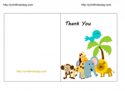 Free Jungle Baby Shower Thank You Cards (Printable)