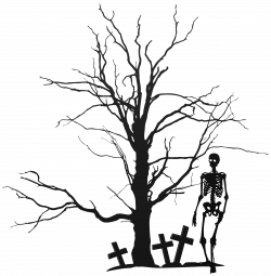 Halloween Tree and Skeleton PNG Clipart Image | Gallery ...