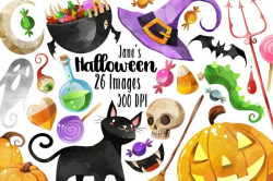 Watercolor #Halloween #Clipart by DigitalArtsi on ...