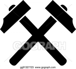 EPS Vector - Crossed hammer icons. Stock Clipart ...