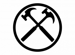 Crossed Hammers Bw Clip Art - Hammer Cross Logo Free PNG ...