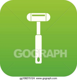 Vector Clipart - Reflex hammer icon digital green. Vector ...