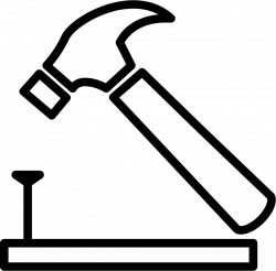 Hammer And Nail On Wood Outline Svg Png Icon Free Download (#18170 ...