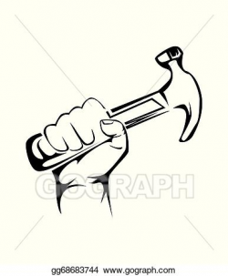 Vector Clipart - Hand holding hammer. Vector Illustration ...