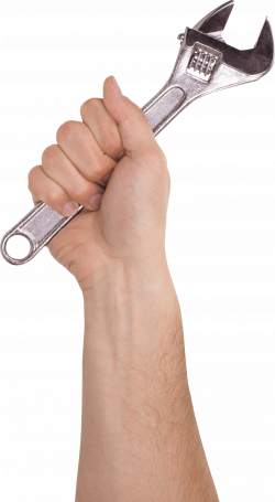 Hand Holding Wrench One | Isolated Stock Photo by noBACKS.com