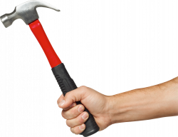 Hand Holding Hammer Four | Isolated Stock Photo by noBACKS.com